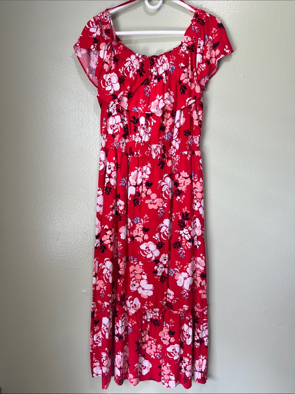 Charter Club Red Floral Maxi Dress